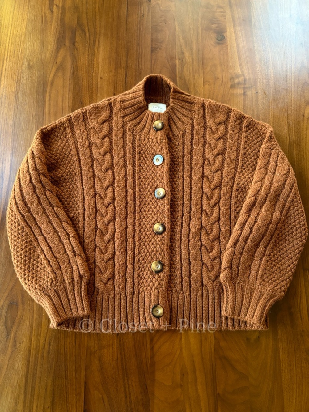 Doen‎ Skye Cardigan Sweater in Cinnamon Brown Size XS Small Alpaca Wool Blend - Picture 3 of 17